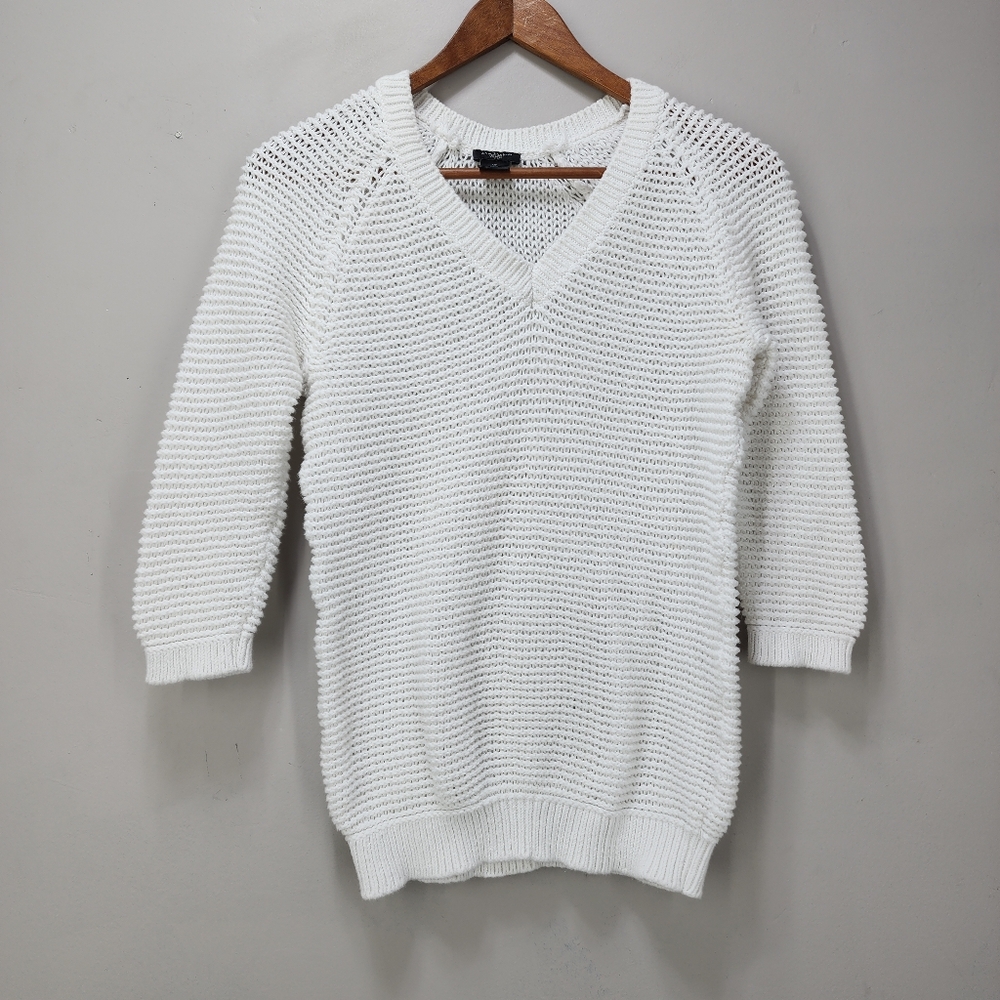 Ann Taylor V-Neck Fisherman Sweater